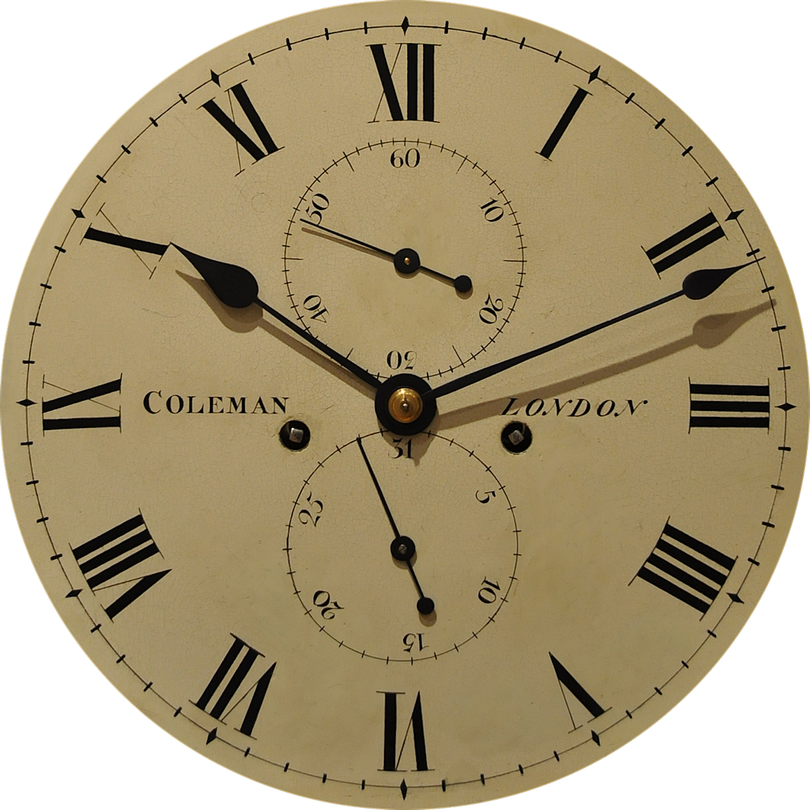 George III flame mahogany 8 day longcase clock by Coleman of London